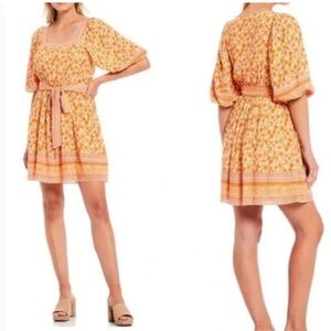 A love A floral Orange Dress